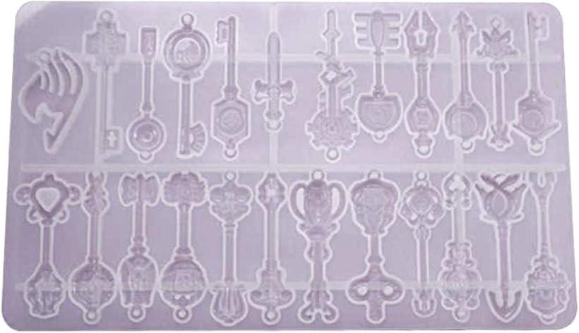 シリコンモールド 鍵 24種類 レジン オルゴナイト uvレジン アロマストーン 石膏 手作り 石鹸 キャンドル 樹脂 粘土 シリコン型 型抜き 抜き型 キット 道具 ハンドメイド カギ