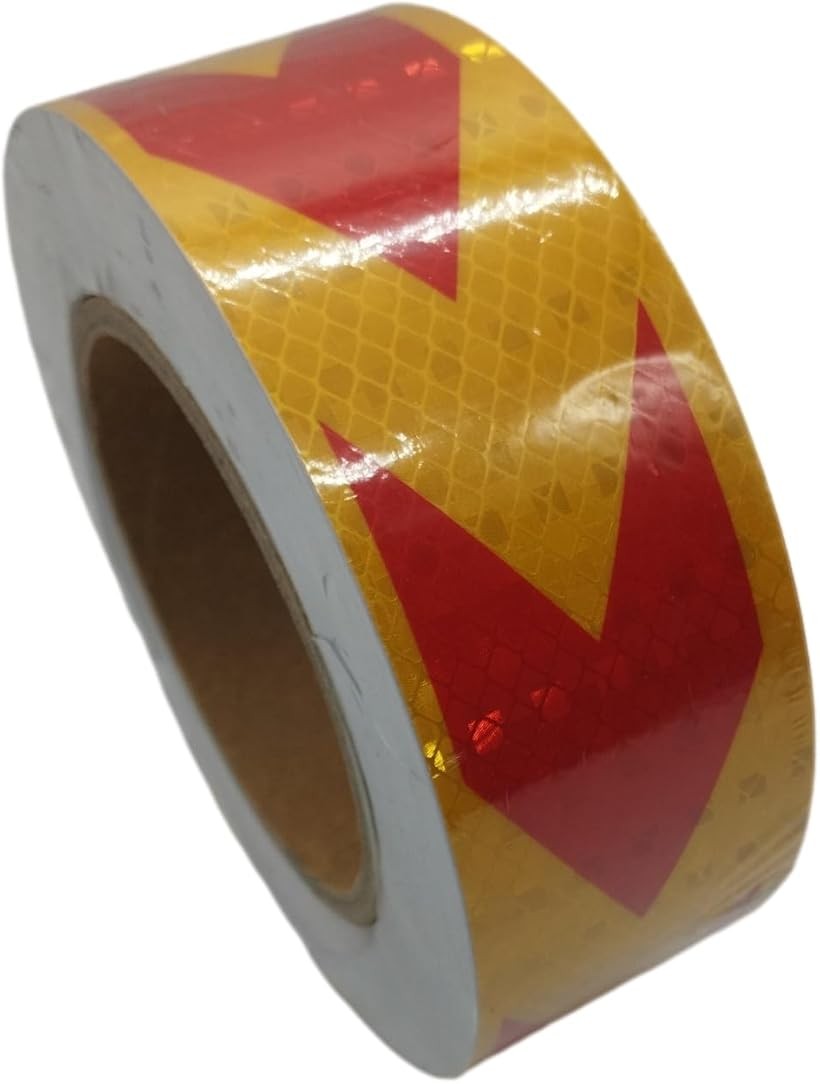 反射テープ 蛍光テープ 蓄光テープ 駐車場 ラインテープ 防水 夜間 屋外 赤 黄 幅5cm 長さ2 ...
