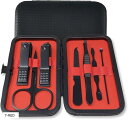 ネイルケアセット 爪切り 爪やすり 甘皮処理 眉毛 ハサミ 毛抜き 耳かき 7-BLACK 18-RED 18-BLACK 7-RED