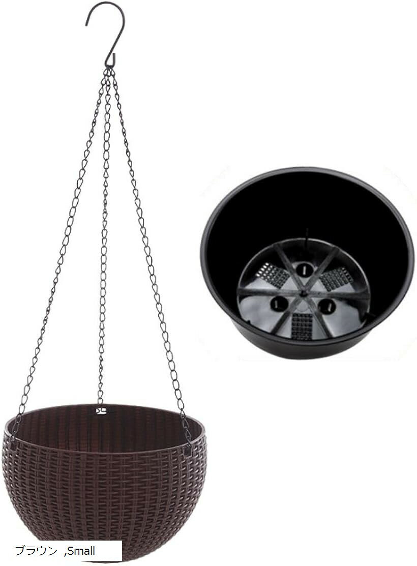 ハンギングプランター 室内 プラスチック 植木鉢 ハンギングバスケット 吊り下げ グレー ホワイト Medi..