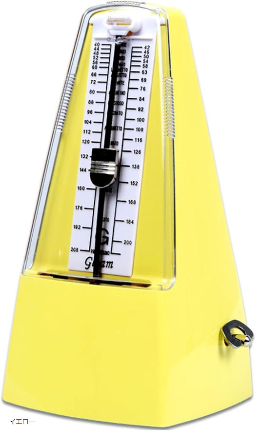 メトロノーム 振り子 楽器 高精度 機械式 コンパクト ピアノ 練習用 11.7x20.3cm ブルー ブラック ホワイト ピンク イエロー