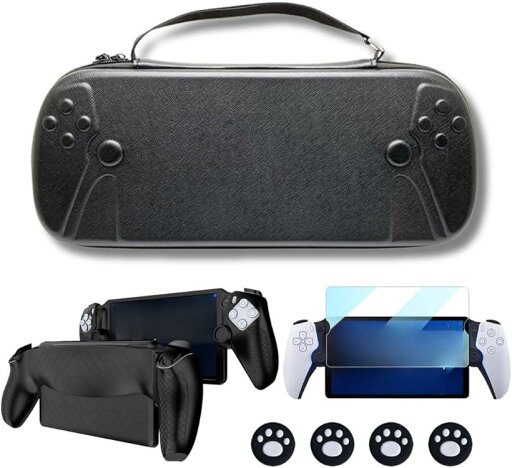 PS Portal用 5in1 アクセサリーセット収納ケース + シリコン保護カバー 強化ガラスフィルム 親指保護カバー2セット 耐衝撃・防水・持ち運び便利PSポータル専用 PS Portal用 5in1 アクセサリーセット収納ケース + シリコン保護カバー 強化ガラスフィルム 親指保護カバー2セット 耐衝撃・防水・持ち運び便利PSポータル専用