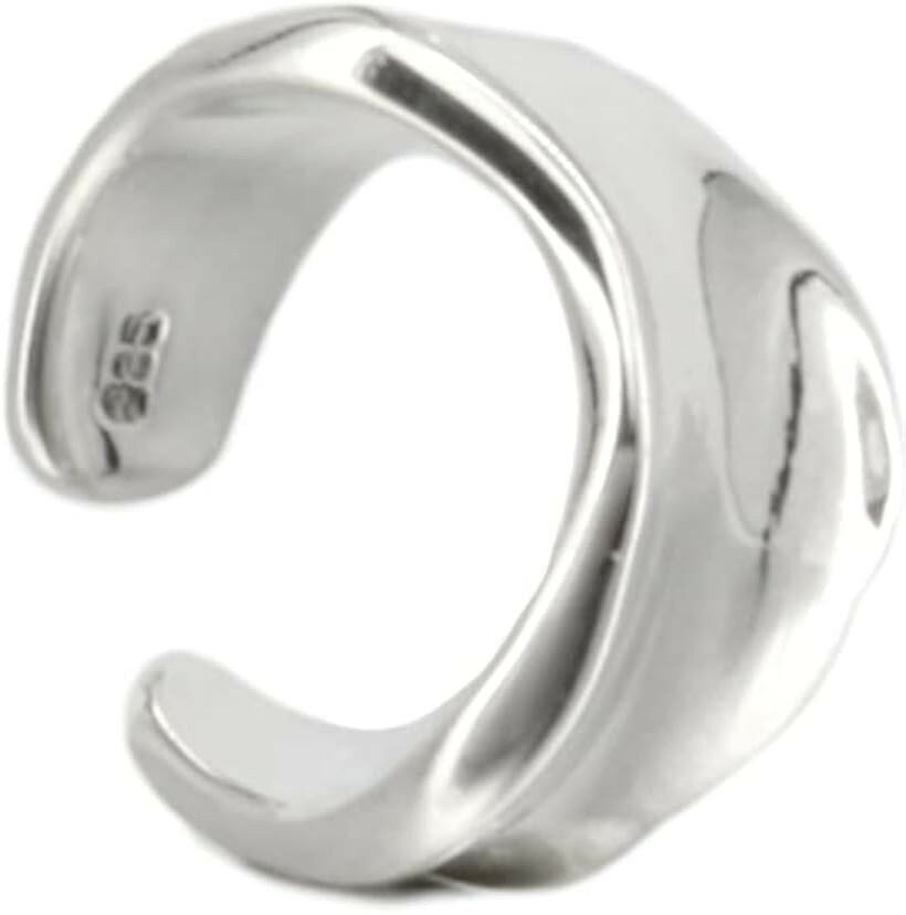 SWAROVSKI - シルバー 925 イヤーカフ 穴なし イヤリング イヤーカフス ピアス メンズ レディース 両耳2個 (シルバー, freee)