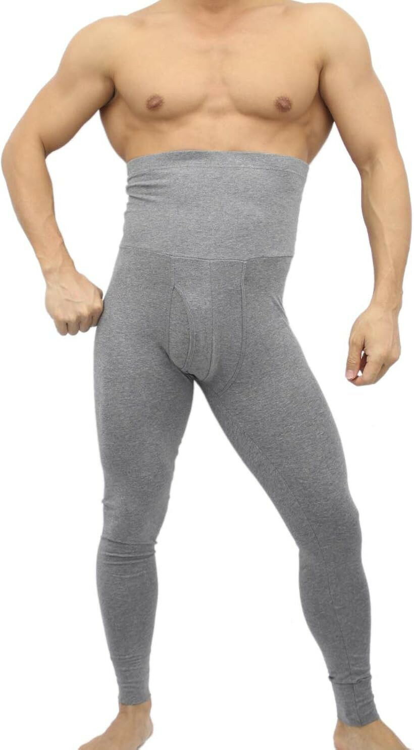 Rakuten - 腹巻き タイツ パンツ メンズ 大きい サイズ 綿 コットン 生地 薄手 はらまき ロング ボクサー ブリーフ 下着 男性 グレー XL (グレー, W70)