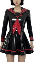 エナメルセーラーワンピース 制服 光沢 セクシー コスプレ コスチューム レディース