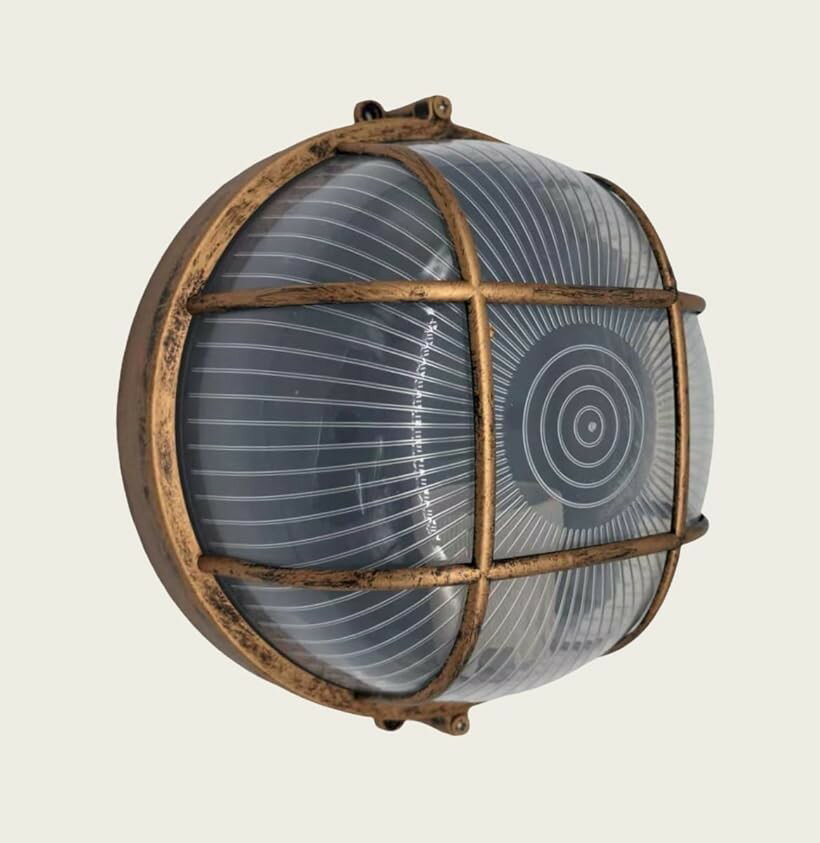 CS アウトドア 壁や天井に埋め込まれた取り付け アルミ製壁灯サウナランプ 丸形壁ランプ 船用船室壁灯 E26ガレージテラス基礎壁 浴室 屋外 軒下 台所 洗面所 壁付け