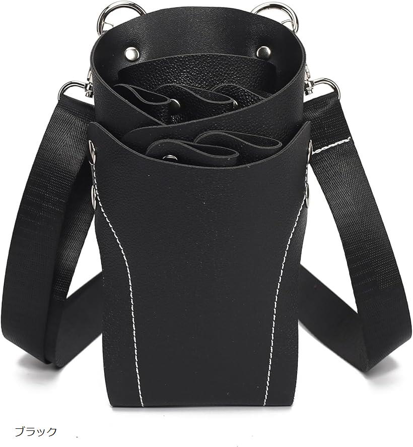 シザー ケース 5丁 美容師 ハサミ トリマー プロ 仕様 ウエスト バッグ PU レザー コンチョ イエローベ..