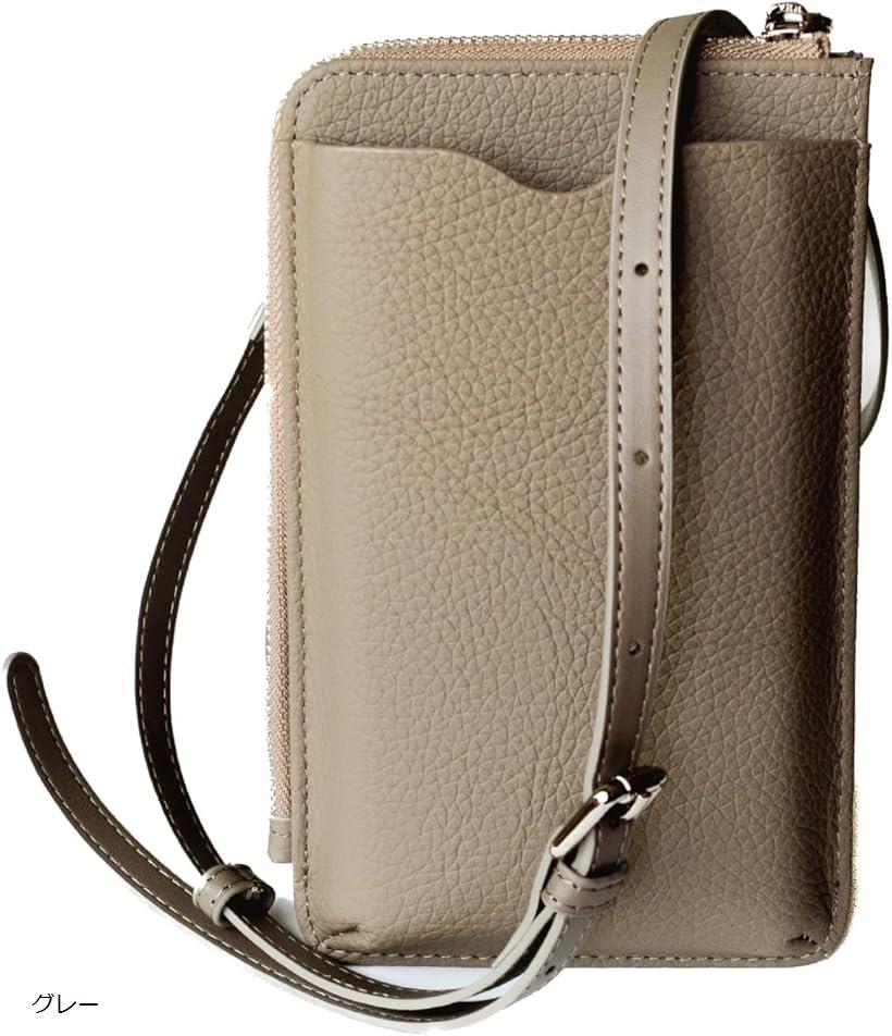 本革スマホポーチ スマホショルダー スマホポシェット 牛革 お財布ショルダー ミニバッグ レディース ブラック オフホワイト オリーブグリーン キャメル ブルー ピンクベージュ グレー
