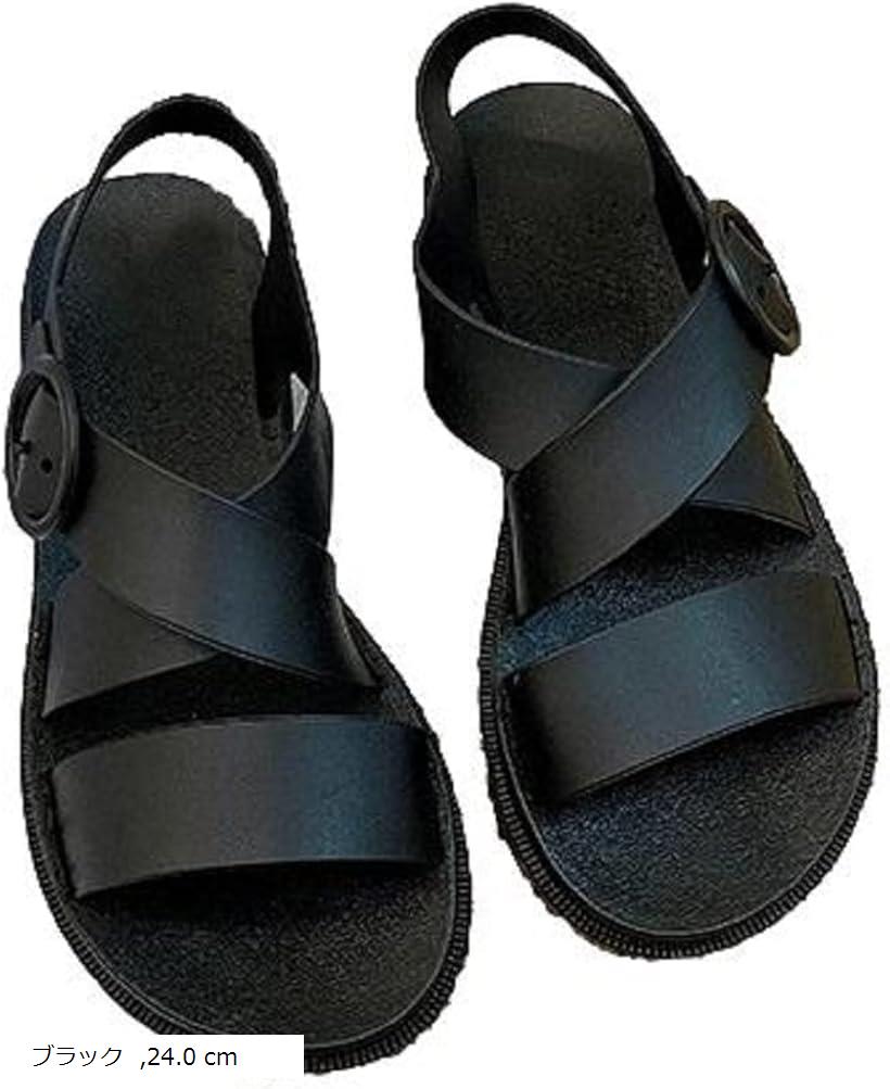 ニブンノイチプラス サンダル ラバー シューズ ストラップ 軽量 レディース 黒 24.0 ベージュ 24.5 cm 23.0 cm 25.0 ブラック 24.0 cm