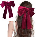 ベロア ビッグ リボン バレッタクリップ 髪飾り ウェディング ヘッドドレス ヘアアクセサリー 婚式 和装 卒業式 蝶結び 髪留め 人気 成人式髪飾