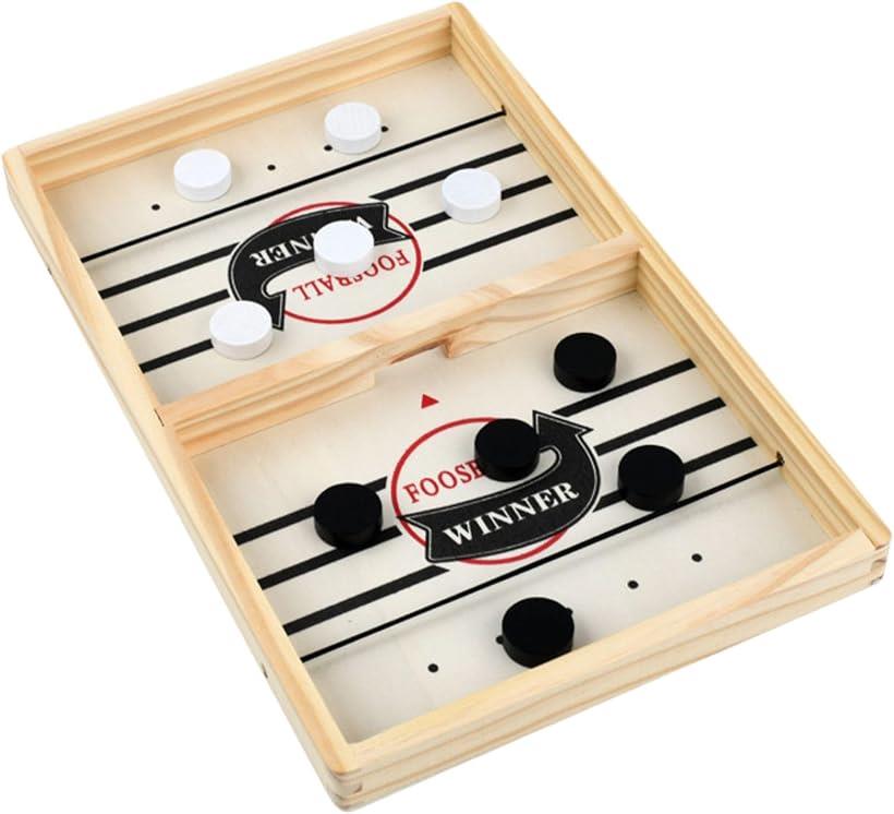 HOTQ スリングホッケー ボードゲーム テーブルゲーム 木製 簡単操作 卓上 おもちゃ 子供 大人 家族パーティー ギフト木製 プレゼン