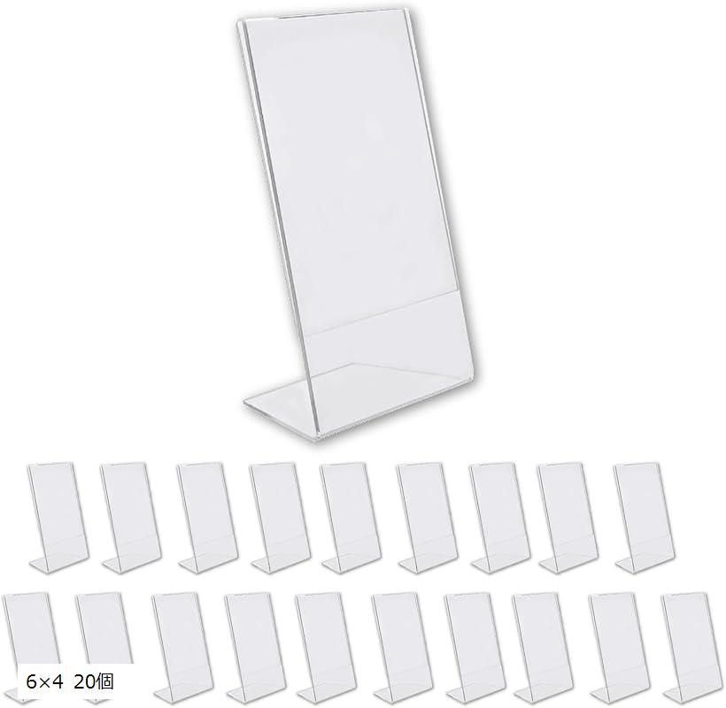ポップ スタンド 縦型 l型 卓上 アクリル ミニ pop 値札 カード 立て 6x4cm 20個 9x6 20個 6x4 40個 9x..