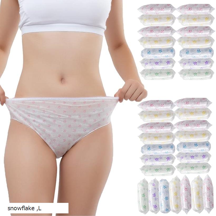 衛生的で個別のパッケージング：女性用使い捨て下着は個別に包装され、各バッグは滅菌されており、パンティーが衛生的であることが保証されます。財布やオーバーナイトバッグで簡単に持ち運びできます。ポータブル＆軽量：女性の不織布パンティーは軽量でポー...