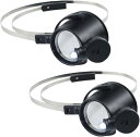 ヘッドルーペ 2個セット LEDライト付き 単眼 倍率15倍 拡大鏡 ハンズフリー 時計 宝石 研究 精密作業