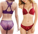 ブラジャー レース ショーツ 上下セット フロントホック 2色セット 蝶柄 ランジェリー