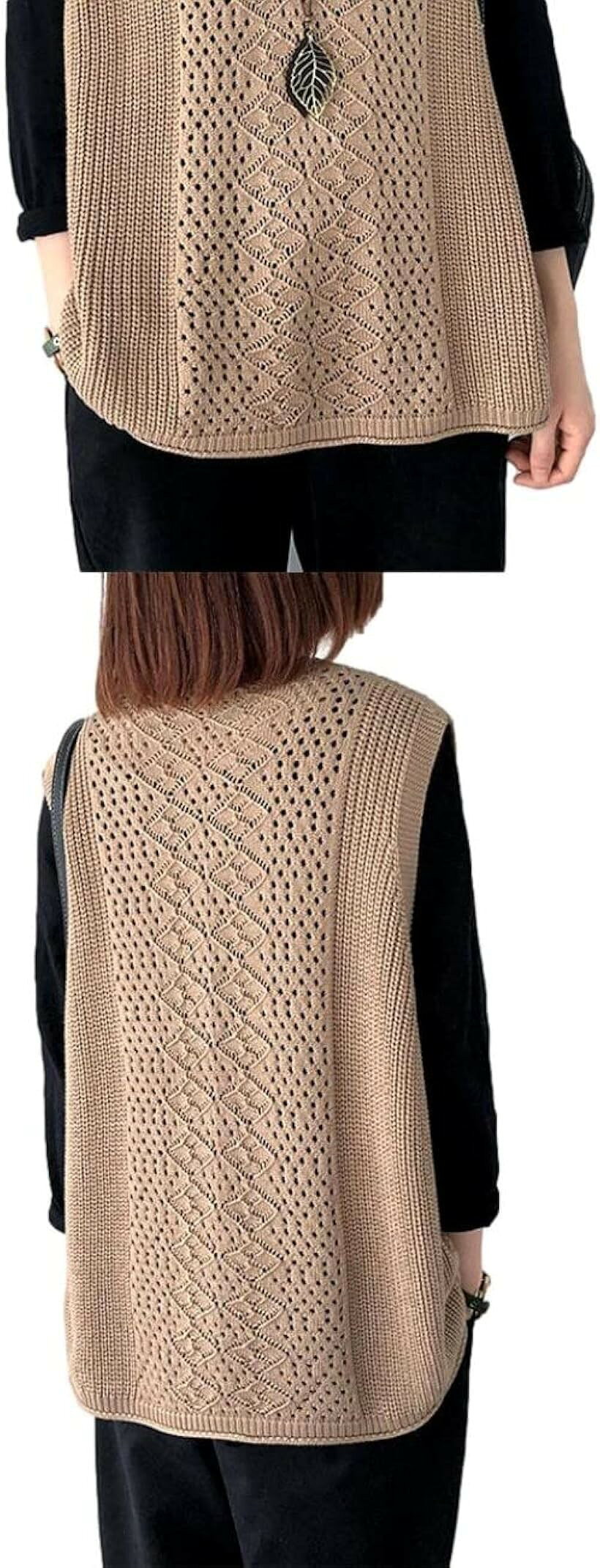 ネストカニーナ ニットベスト レディース 薄手 ゆったり アウター Vネック ブラック (ブラック, Free Size) mlinestore-10124759 エムラインストア サンプル画像3