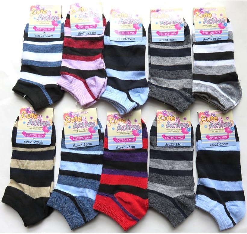 「サイズ」23-25cm　お買得10足セット、画像のような10足です。柄はお任せください。「素材」ポリエステル・綿・ポリウレタンかわいいカジュアル柄、トレンド感あふれるオシャレな靴下です。山ガール・森ガールな着こなしにも人気です。中国製※ 他ネットショップでも併売しているため、ご注文後に在庫切れとなる場合があります。予めご了承ください。※ 品薄または希少等の理由により、参考価格よりも高い価格で販売されている場合があります。ご注文の際には必ず販売価格をご確認ください。※ 沖縄県、離島または一部地域の場合、別途送料の負担をお願いする場合があります。予めご了承ください。※ お使いのモニタにより写真の色が実際の商品の色と異なる場合や、イメージに差異が生じることがあります。予めご了承ください。※ 商品の詳細（カラー・数量・サイズ 等）については、ページ内の商品説明をご確認のうえ、ご注文ください。※ モバイル版・スマホ版ページでは、お使いの端末によっては一部の情報が表示されないことがあります。すべての記載情報をご確認するには、PC版ページをご覧ください。