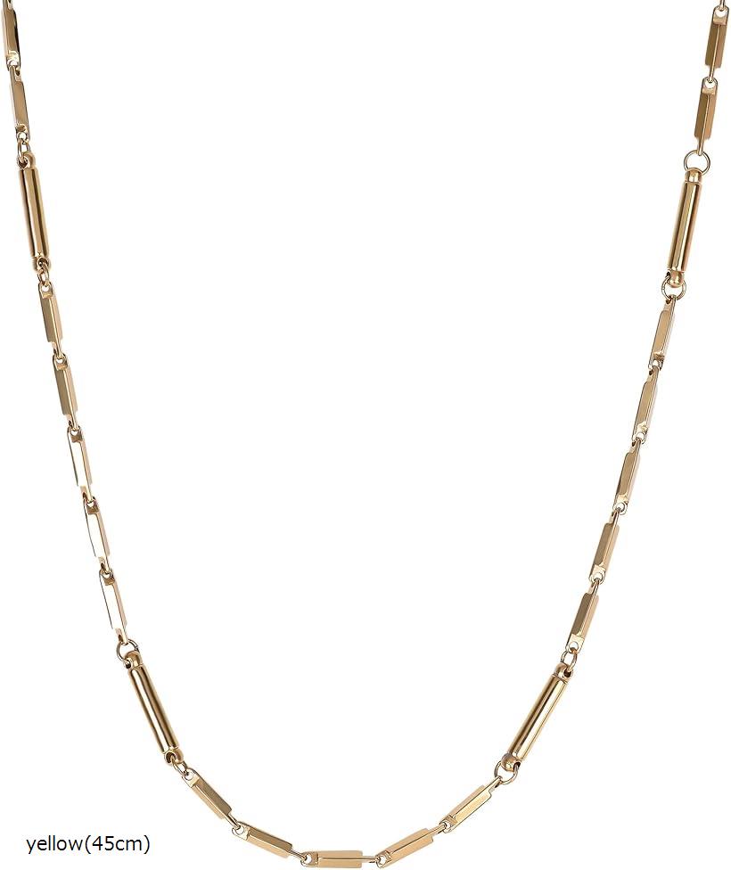 磁気ネックレス イエローゴールド 幅2mm 全長45cm チェーン レディース おしゃれ 専用BOX pink 45cm silver 45cm yellow 50cm pink yellow(45cm)