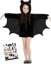 バットガール ヴァンパイア 吸血鬼 こうもり コスチューム コスプレ 衣装 ハロウィン ボディシール付き 2点セット 女の子 S700