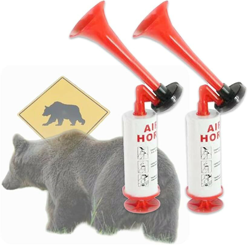 エアーホーン 大音量 手動式 スポーツ観戦 山登り 熊よけ 護身用 2個セット