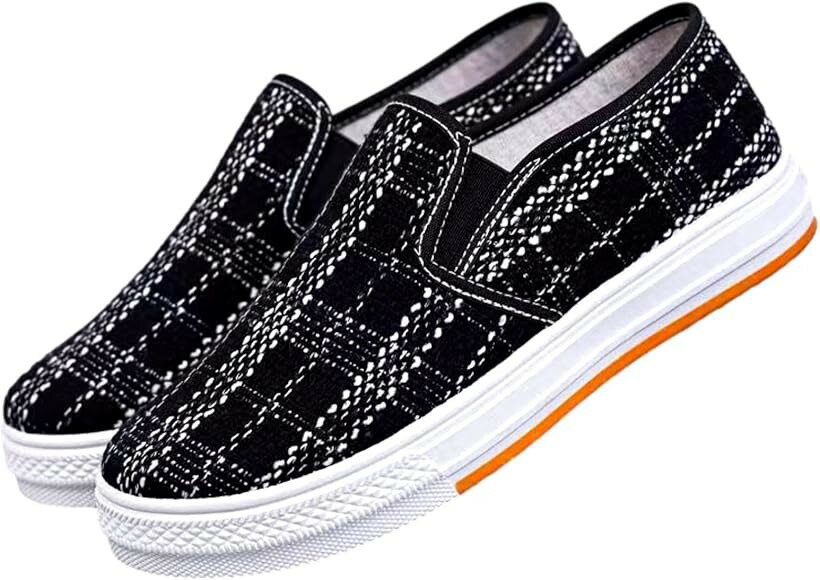 Rakuten - スリッポン スニーカー レディース ウォーキングシューズ かわいい 運動靴 クッション性 歩きやすい 軽量 通気 スポーツ ランニング ジム フィットネス 通学 SHO020 ブラック 25.0 cm (ブラック, 25.0 cm)