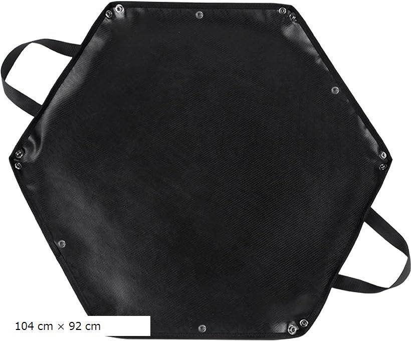 焚火シート 防火 耐火シート 六角形 取っ手付き BBQ 芝生を守る 焚き火マット L 104 cm x 92 cm