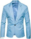 アスペルシオ カラフル 長袖 ジャケット メンズ フォーマル 紳士 アウター シングル ボタン ブラック 2XL ブルー 3XL M レッド ホワイト XL 水色 L
