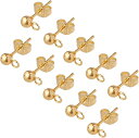 100個 50ペア 丸玉ピアス 304ステンレス製スタッドイヤリングパーツ カン付き ピン0.7mm