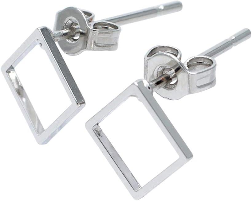 【全品P5倍★お買い物マラソン】24K 18Kピンクゴールド プラチナ本ロジウム 四角いフレーム スタッド 日本製 金属アレルギー対応 ノーニッケル ニッケルフリー 両耳用 セカンドピアスにも プチプラ