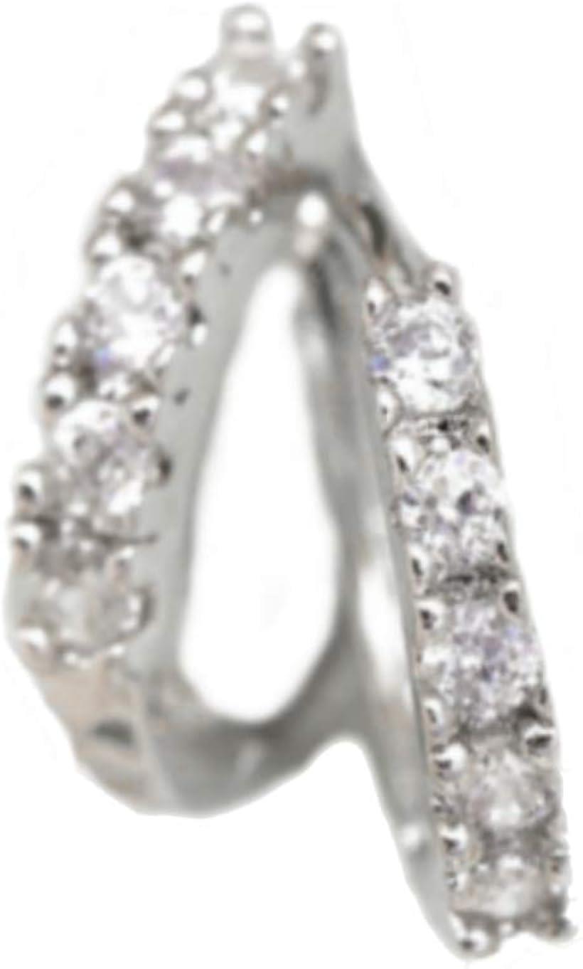 5連 キュービックジルコニアが煌めく 小さい 中折れワンタッチタイプ ミニリング シンプル エレガント 定番 レディース フープピアス