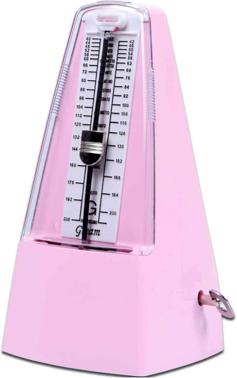 メトロノーム 振り子 楽器 高精度 機械式 コンパクト ピアノ 練習用 11.7x20.3cm ピンク (ピンク)