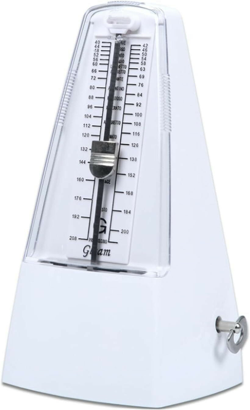 Other - メトロノーム 振り子 楽器 高精度 機械式 コンパクト ピアノ 練習用 11.7x20.3cm ホワイト (ホワイト)