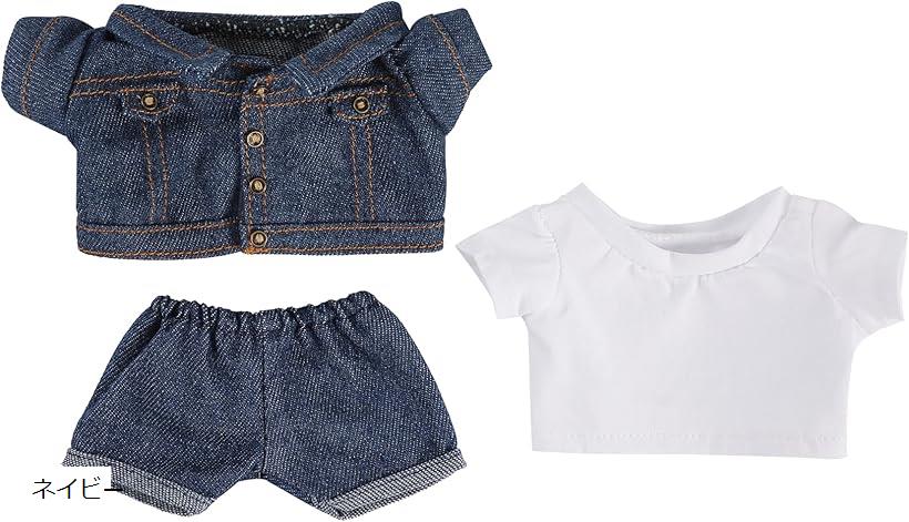 【楽天ランキング1位入賞】ぬい服 ぬいぐるみ 20cm デニムジャケット ズボン Tシャツ 人形 ブラック ライトブルー ネイビー