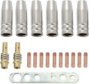 互換品 半 自動 溶接機 消耗品 アクセサリー パーツ ノズル チップ ボディ レンチ 19点 ホルダ トーチ コンタクト 補修 汎用