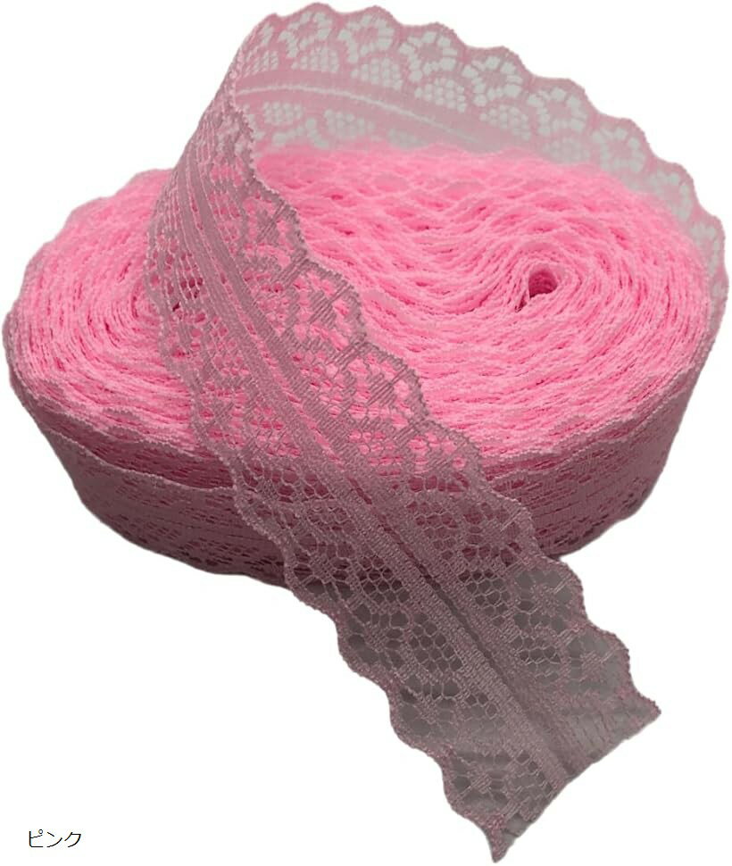 レースリボン 幅3cm 長さ10メートル 手芸 DIY 装飾 ハンドメイド ブラック ブラウン ワイ ...
