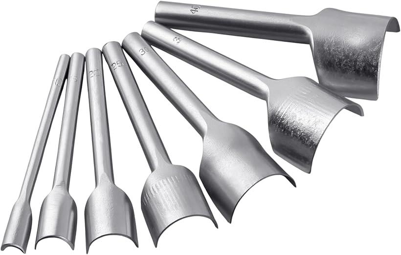 7個 レザーカッター 半丸切りパンチツールキット 半円カッター diyカッターパンチ レザー半丸ポンチ 革..