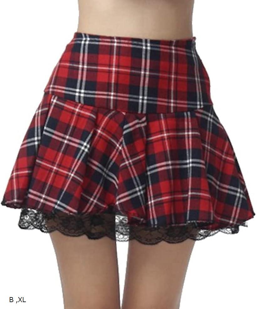 ・大きめサイズでゆったり履ける、定番のチェック柄スカート。・チェック柄が目を引く、可愛らしいデザイン。・見え隠れするレースがセクシーさも醸し出しています。※ 他ネットショップでも併売しているため、ご注文後に在庫切れとなる場合があります。予め...