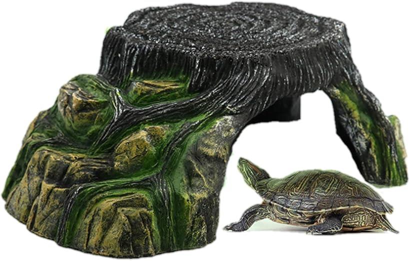 亀 隠れ家 爬虫類 シェルター 浮島 水槽 陸地 カメ イモリ リクガメ レオパ ケージ 中サイズ