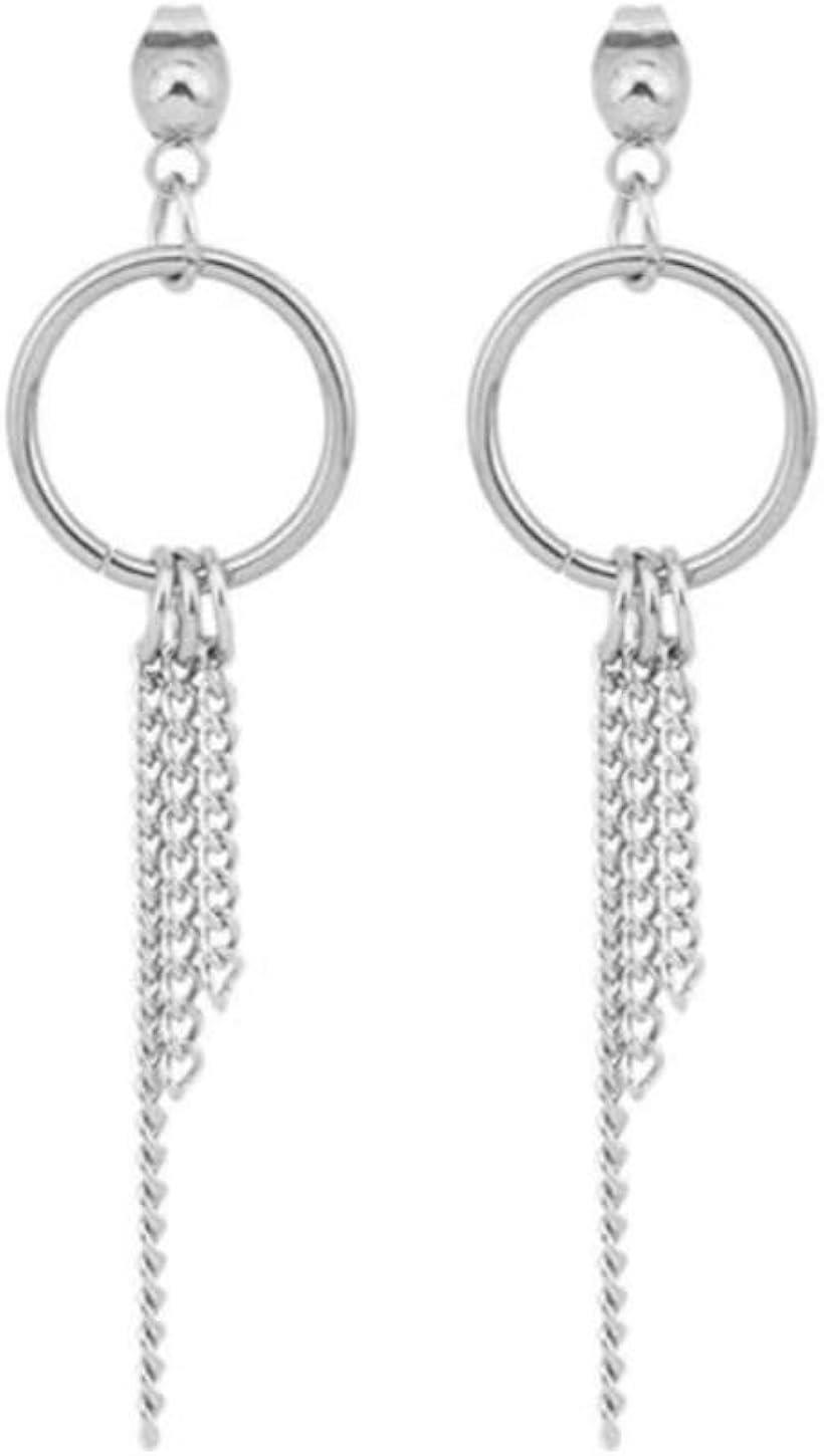 ピアス メンズ レディース 両耳用 2つ入り つけっぱなし 金属アレルギー対応 アクセサリー フープ リング おしゃれ(4.0)