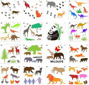 動物 ステンシルシート かわいい アニマル 描画テンプレート 16枚