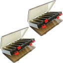 ルアーケース タックルボックス 10本収納 x 2個セット エギ タックルケース エギケース 釣り道具 ブラック 大(4)