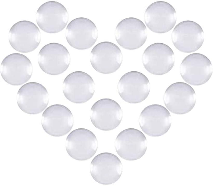 クリア ガラス カボション ラウンド ビーズ クリスタル 拡大レンズ効果 DIY ジュエリー用 16mm 70個