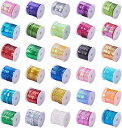 PandaHall ミックス 約30ロール/セット 6mm スパンコール マルチカラー プラスチック製 キラキラ クラフト用品 丸い 手作り用品 DIY用
