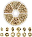 約300個/箱 金色 花型 座金 ビーズキャップ 透かしキャップ フラワー チャーム 菊座 花座 スペーサービーズ アクセサリーパーツ チベット ロンデル 花状...