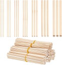 150本入 木製 丸棒 木材 スティック棒 7つのサイズ クラフト 丸棒材 木棒 ハンドメイド ホビー用 創造力 手作り 想像力 工芸品材料 DIY工具 手芸用 モデル作り
