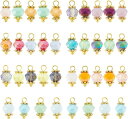 PandaHall 140個セット ガラスビーズ チャーム コネクタパーツ 7色 カラフル 切り面 カットビーズ ピアス イヤリングパーツ ジュエリー作り ネッ...