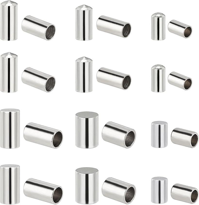 紐止め金具 紐先金具 ステンレス エンドパーツ キャップ コードエンド 紐先止め