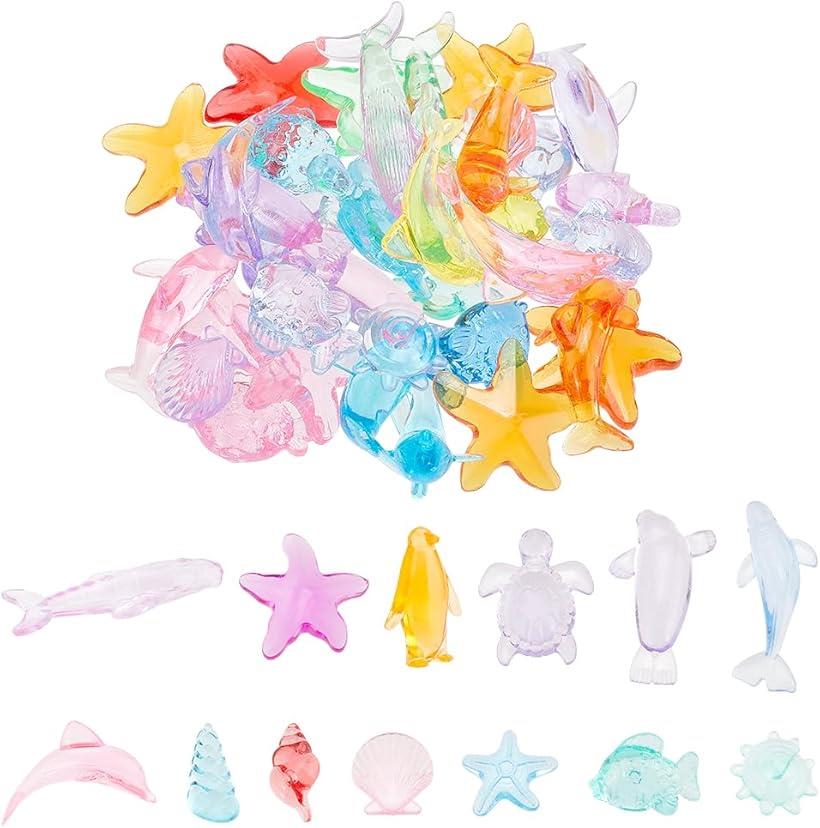 50個 フェイクジェム 花瓶 フィラー 海賊 トレジャー 宝物 宝石 観賞魚タンク 装飾 ストーン ジュエルジェム 海洋テーマ装飾 アクリル オーシャン クリスタル 髪用穴なし 三つ編み リスト