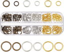 PandaHall 丸カン 約285個入り 4サイズ 3色 マルカン リング 金具セット アクセサリーパーツ ハンドメイド 手作り ブレスレット ピアス イヤリング ネックレス ジュエリーDIY用 基礎パーツ 手芸用品