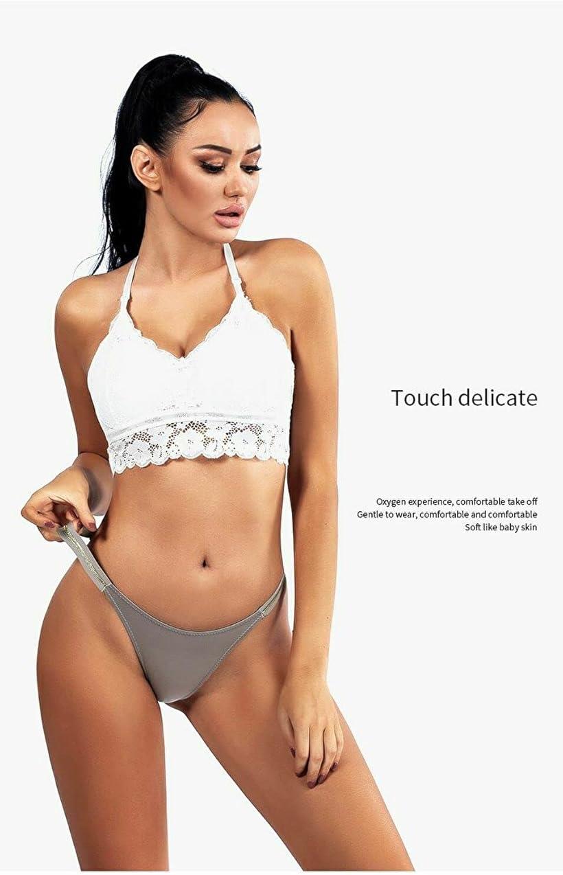 ププレホロムア ブラジリアンカット セクシー レディース ビキニ ショーツ 下着 グリーン/ベージュ/パープル 3枚セット M M